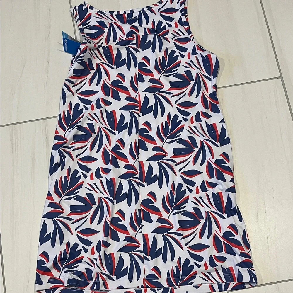 Columbia Red and Blue Leaf Print Dress - Picture 4 of 4